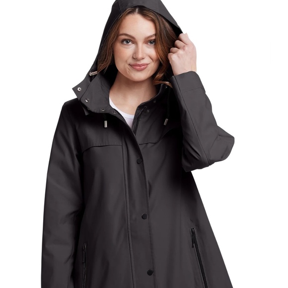 Weatherproof HOODED A-LINE RAIN JACKET Size L - Picture 6 of 16